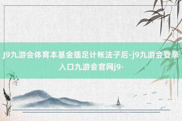 J9九游会体育本基金插足计帐法子后-j9九游会登录入口九游会官网j9·